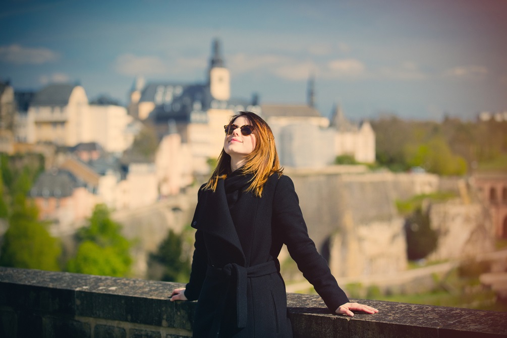 Young woman enjoying the view at Luxembourg